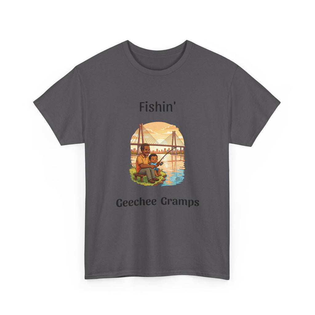 Fishin' Geechee Gramps T-Shirt – Grandpa Fishing Vintage Sunset Tee