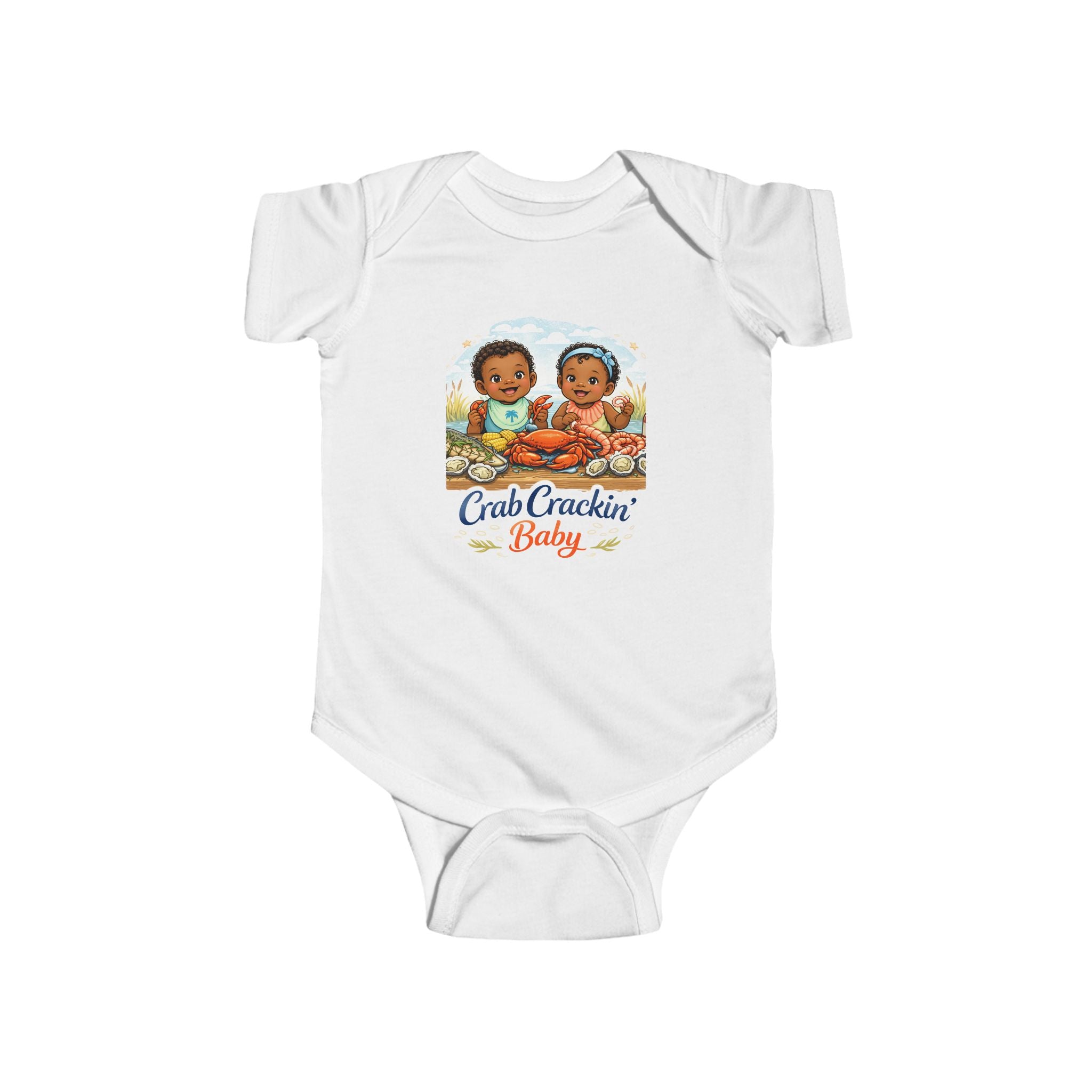 Gullah Geechee Crab Crackin' Baby Onesie | Infant Bodysuit, Beach Crab Theme