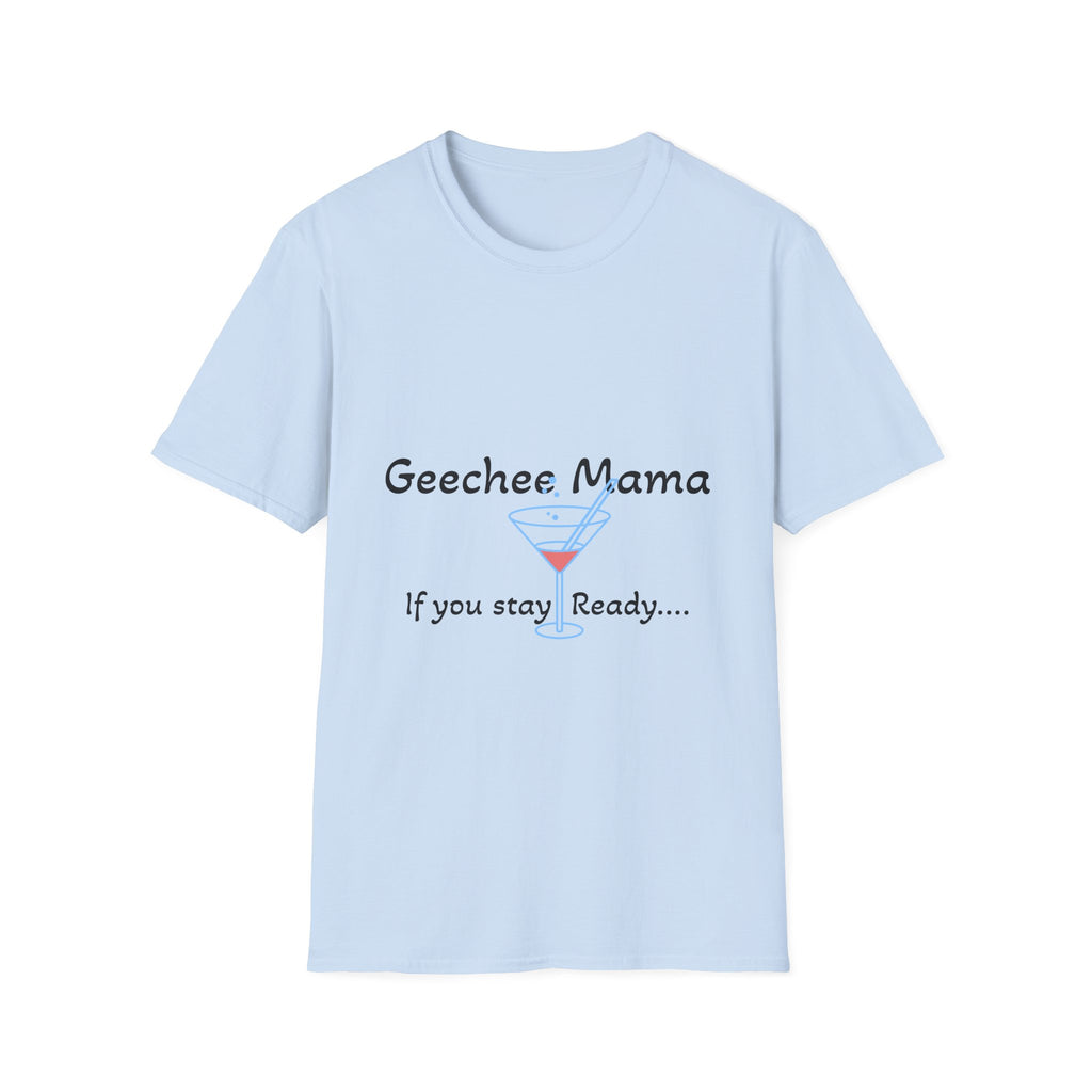 Geechee Mama T-Shirt — Coastal Mom Gullah Geechee Graphic Tee (Martini Glass Design)