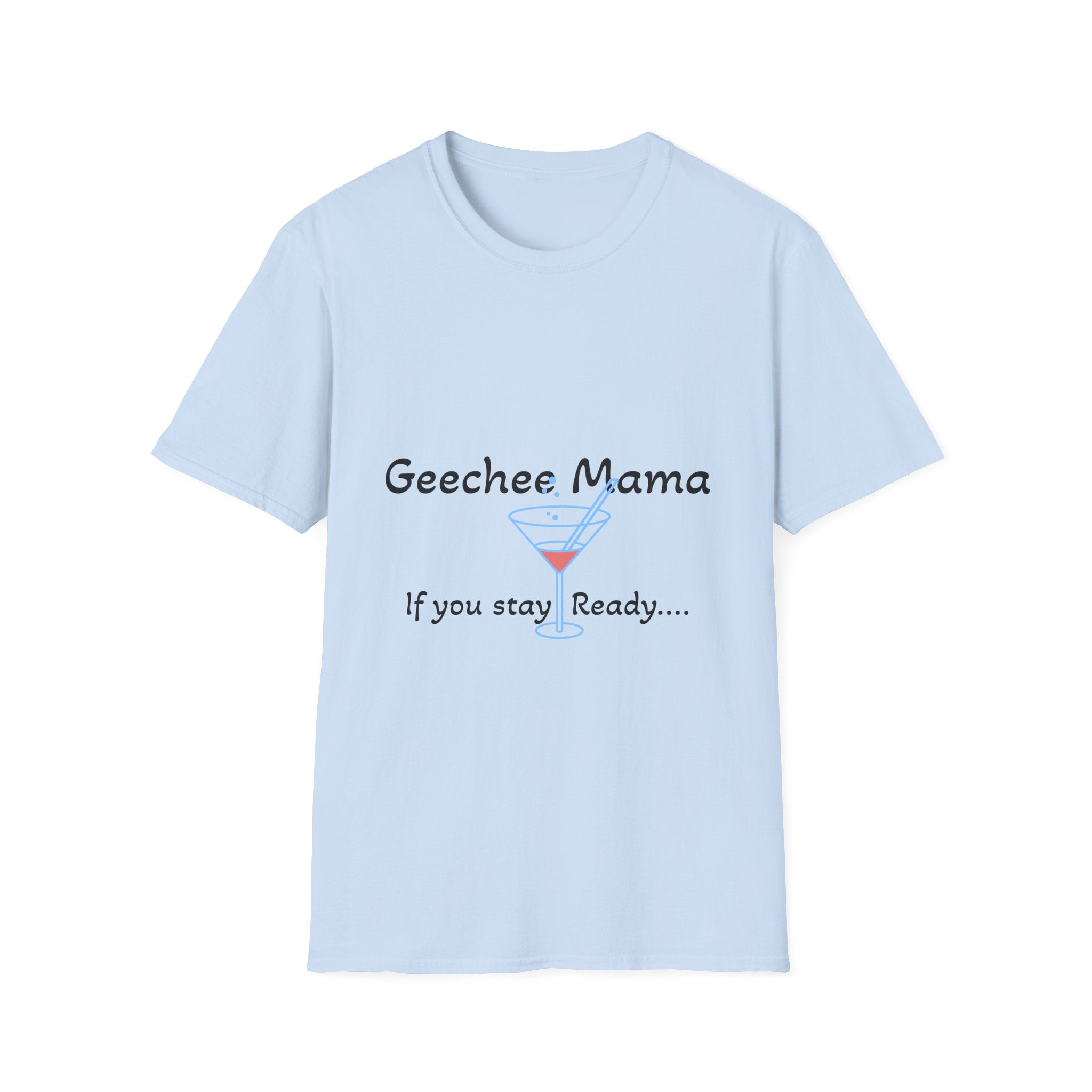 Geechee Mama T-Shirt — Coastal Mom Gullah Geechee Graphic Tee (Martini Glass Design)