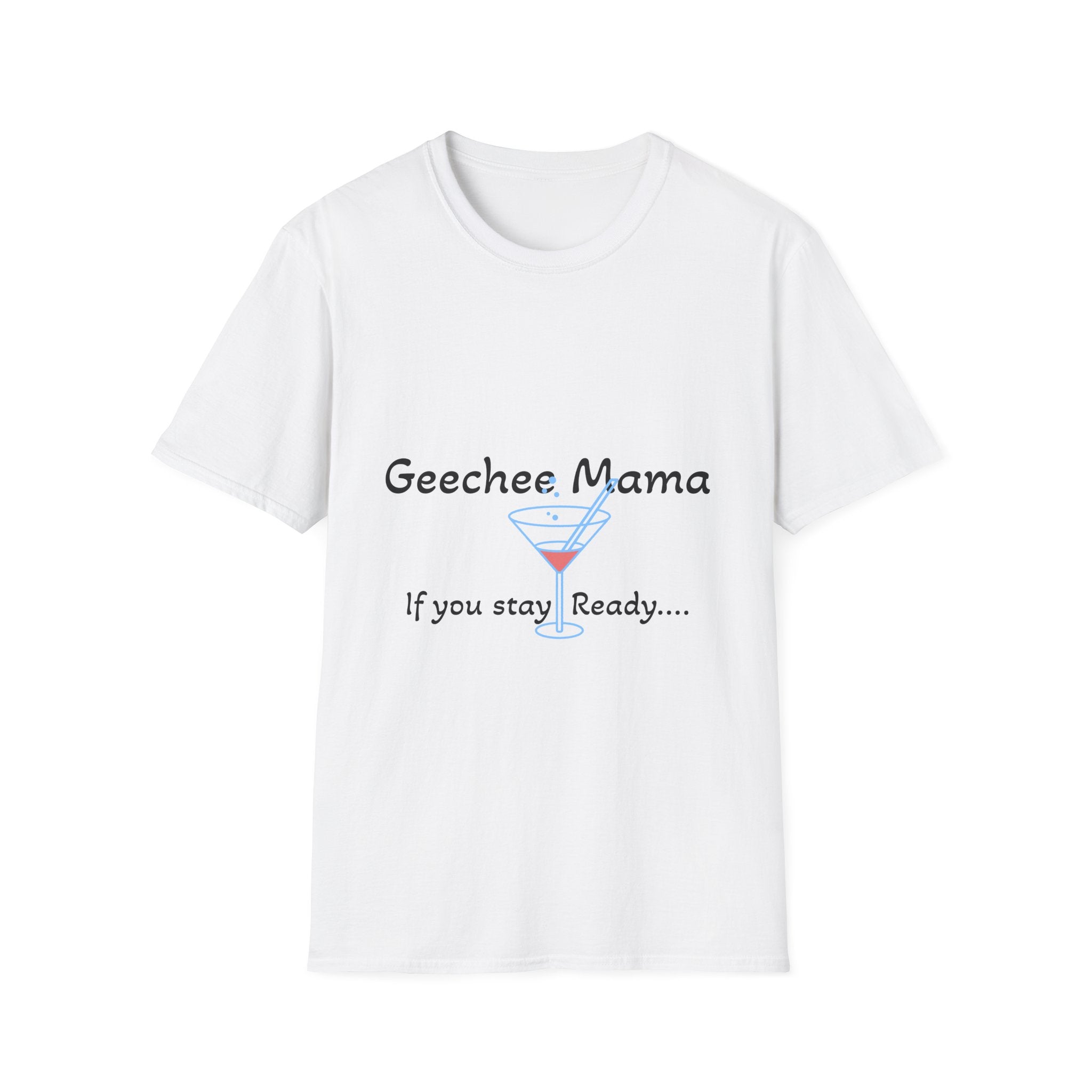 Geechee Mama T-Shirt — Coastal Mom Gullah Geechee Graphic Tee (Martini Glass Design)