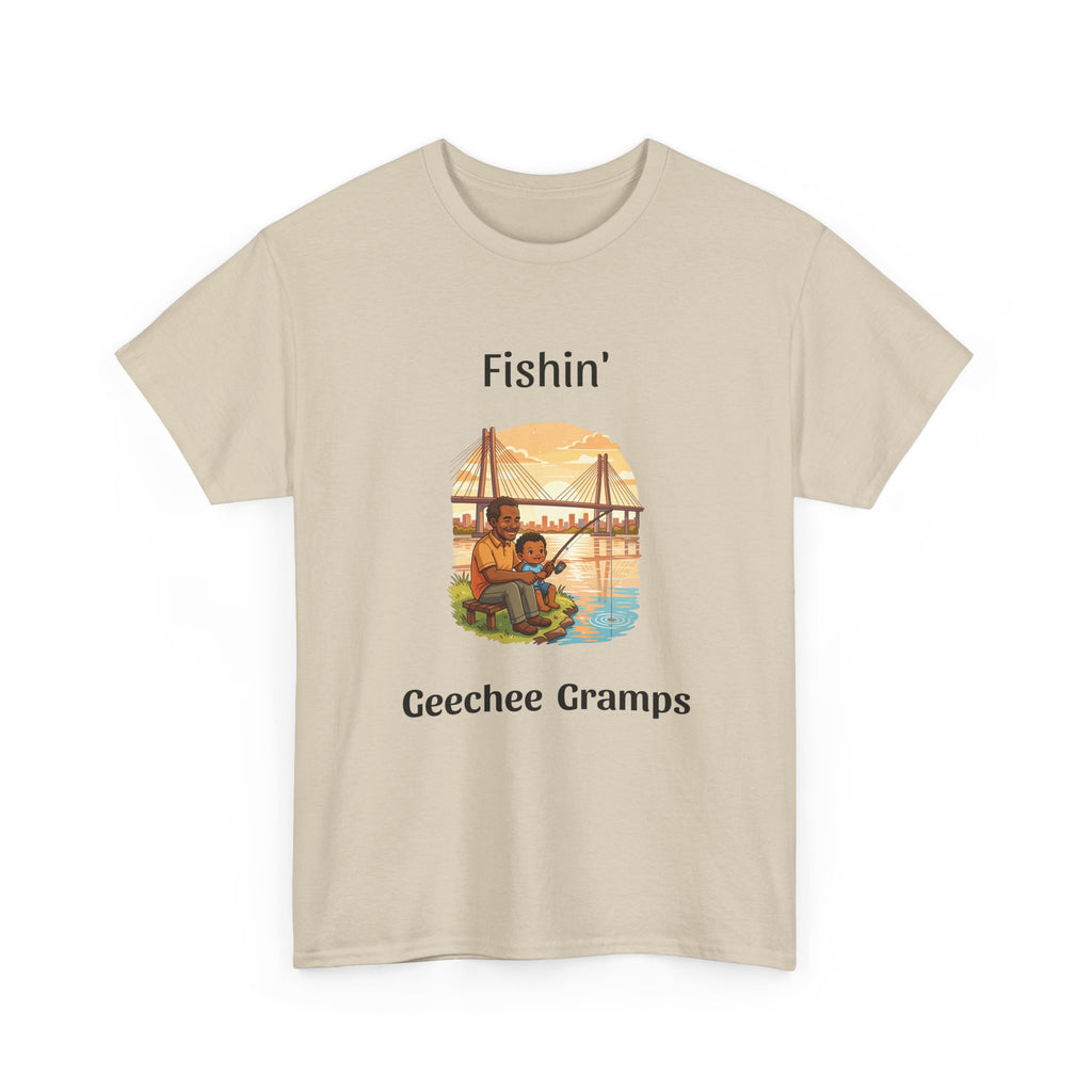 Fishin' Geechee Gramps T-Shirt – Grandpa Fishing Vintage Sunset Tee