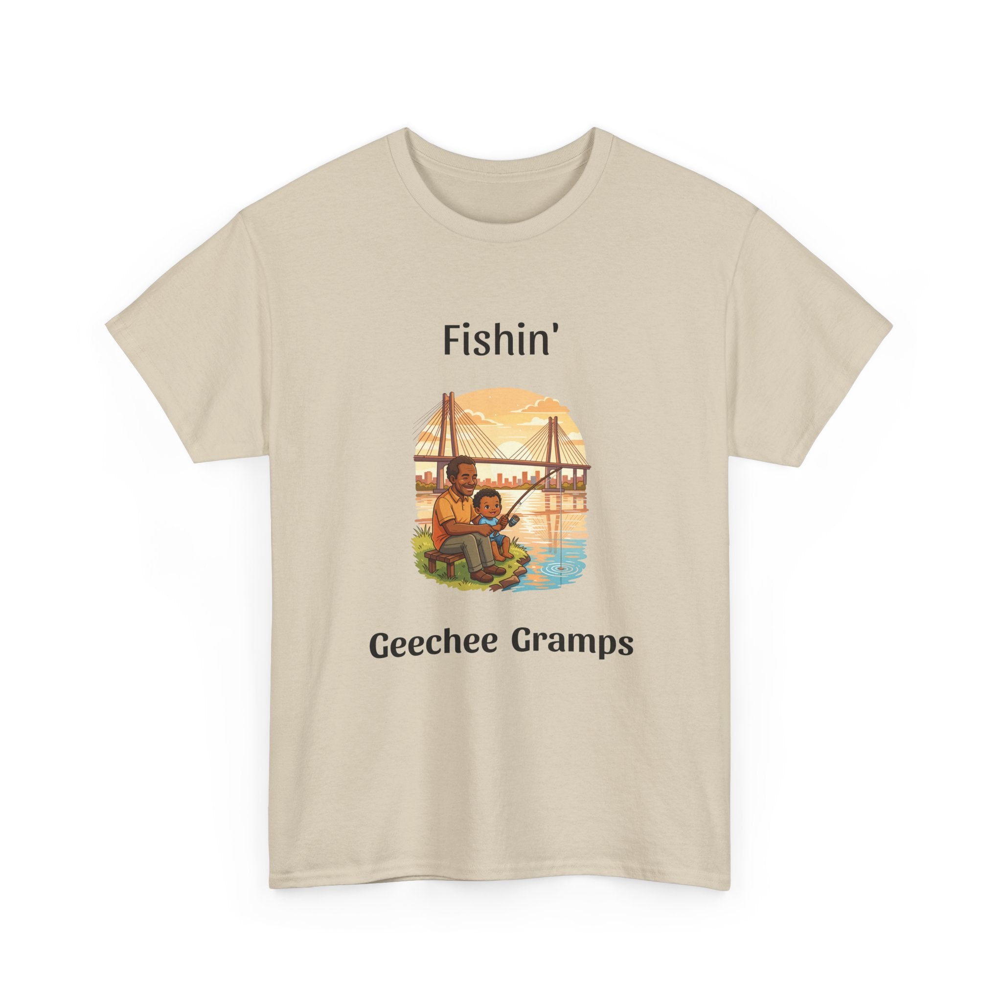 Fishin' Geechee Gramps T-Shirt – Grandpa Fishing Vintage Sunset Tee
