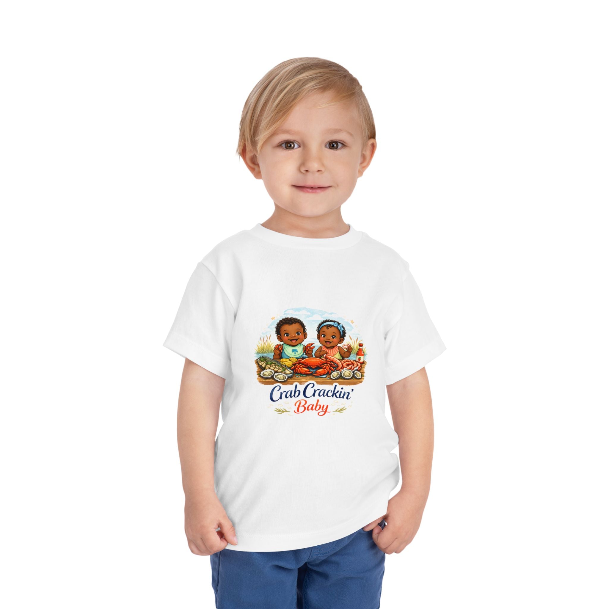 Crab Crackin' Baby Toddler Tee - Cute Seafood Playtime Shirt