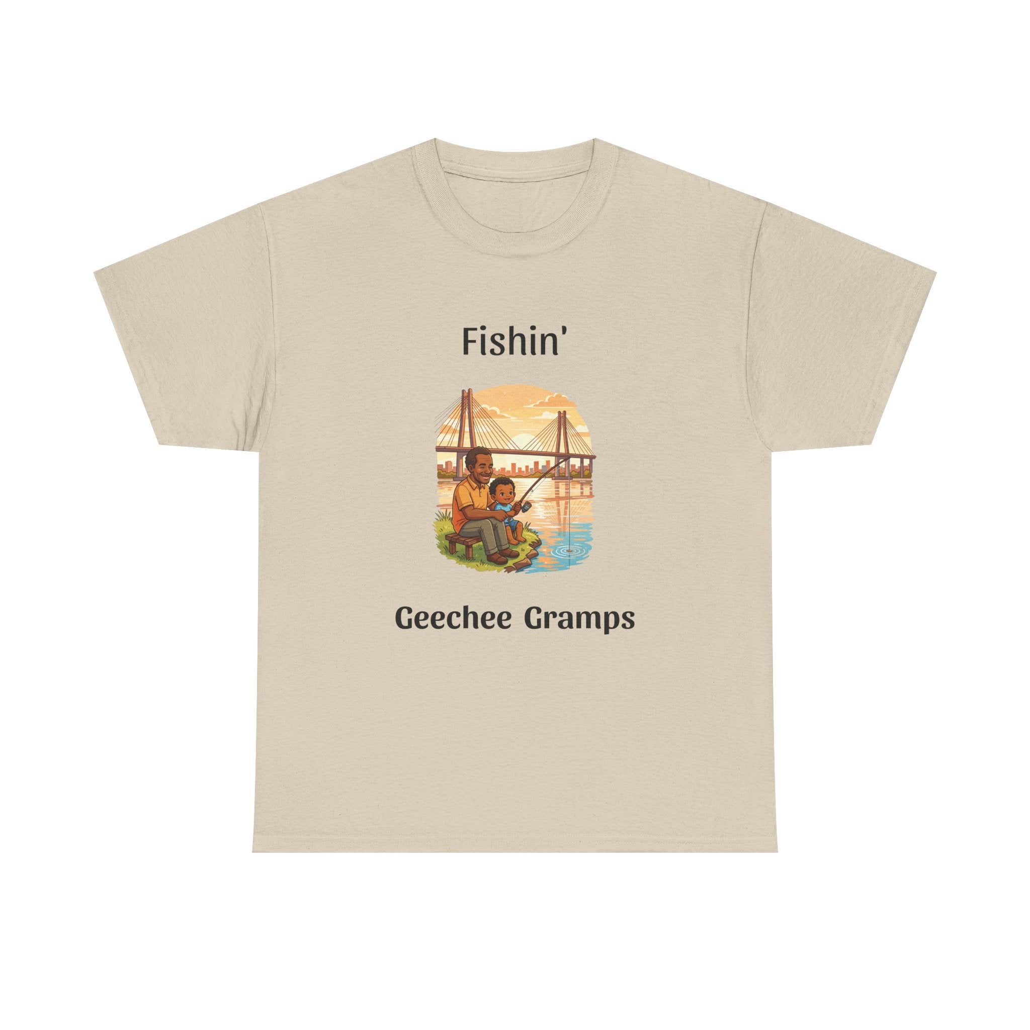 Fishin' Geechee Gramps T-Shirt – Grandpa Fishing Vintage Sunset Tee