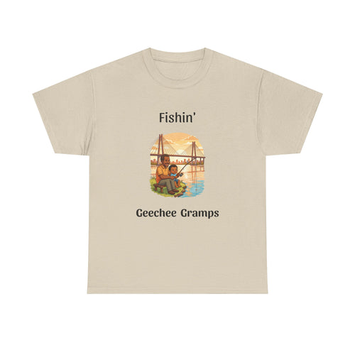 Fishin' Geechee Gramps T-Shirt – Grandpa Fishing Vintage Sunset Tee
