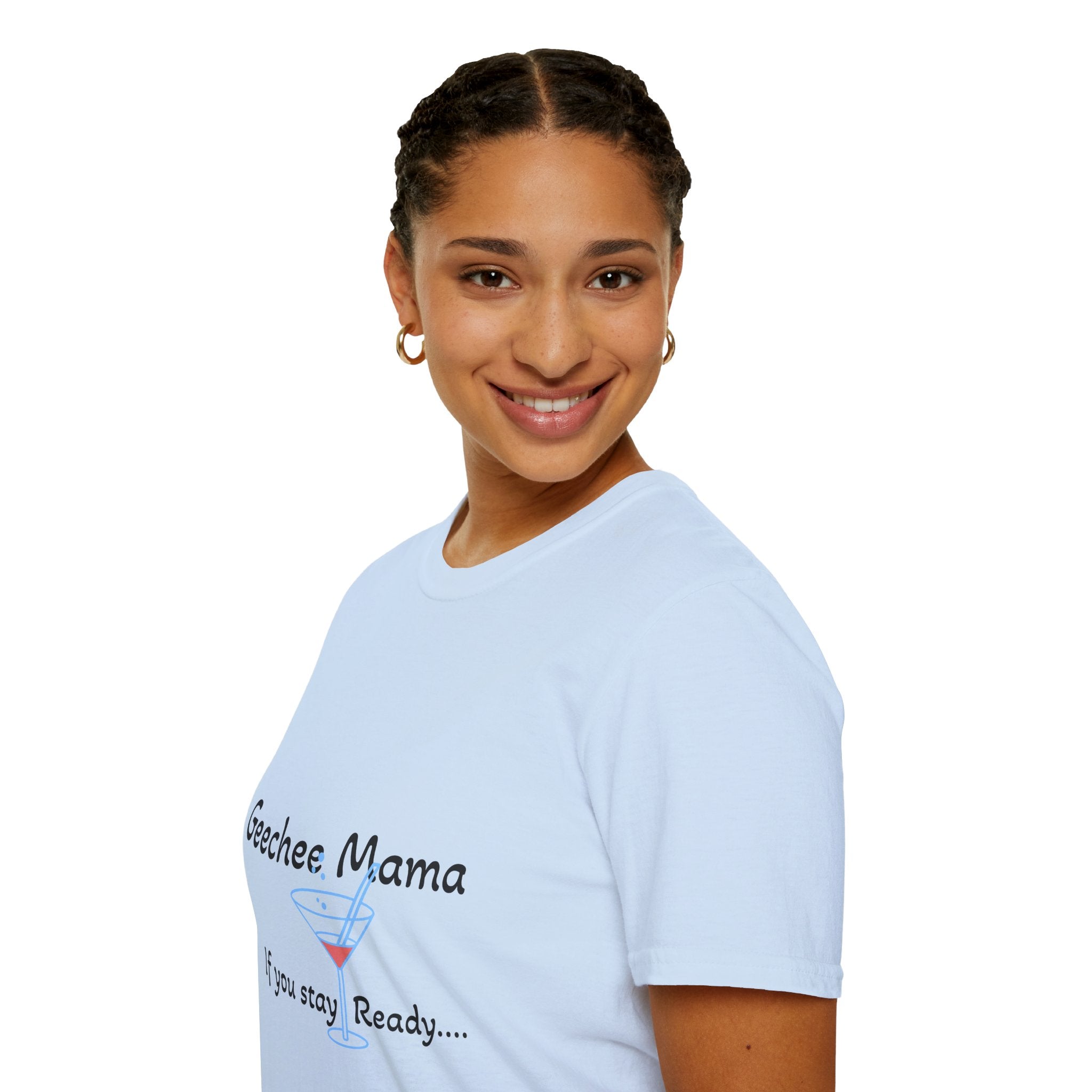 Geechee Mama T-Shirt — Coastal Mom Gullah Geechee Graphic Tee (Martini Glass Design)
