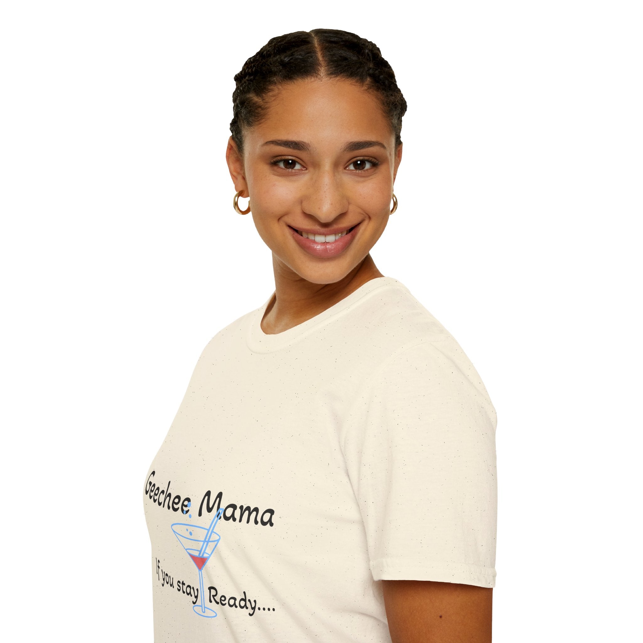 Geechee Mama T-Shirt — Coastal Mom Gullah Geechee Graphic Tee (Martini Glass Design)