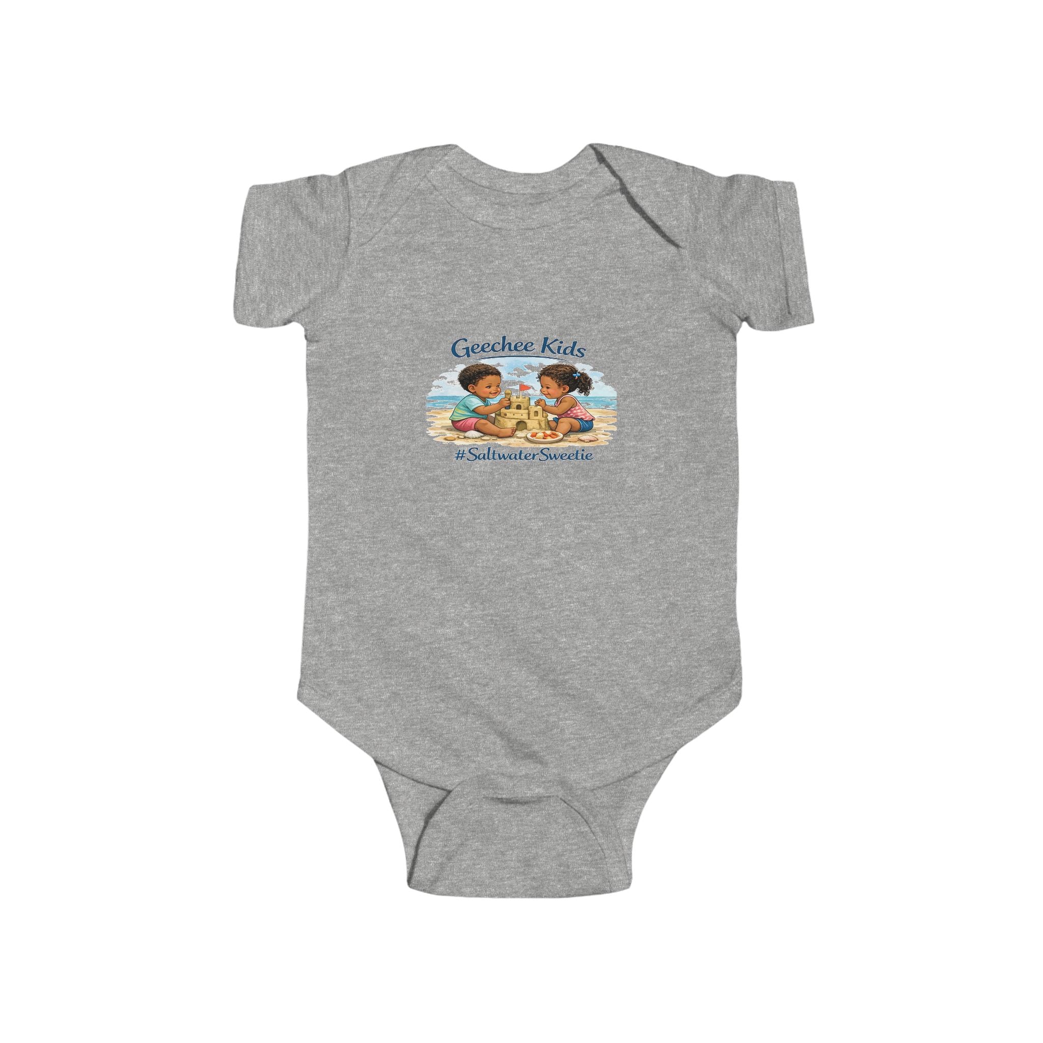 Infant Bodysuit - 'Greechee Kids' Beach Illustration with #SaltwaterSmile
