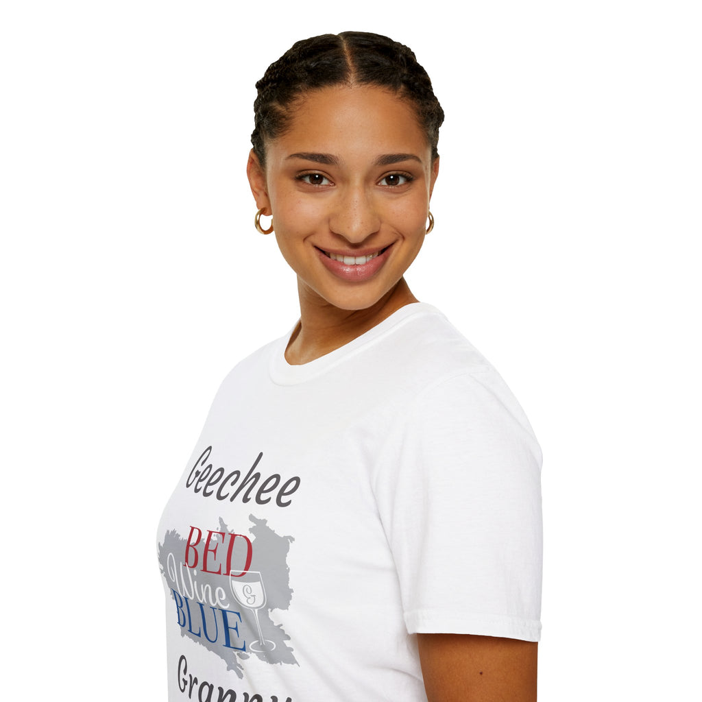 T-Shirt — Geechee Bed Wine & Blue Granny Graphic Tee