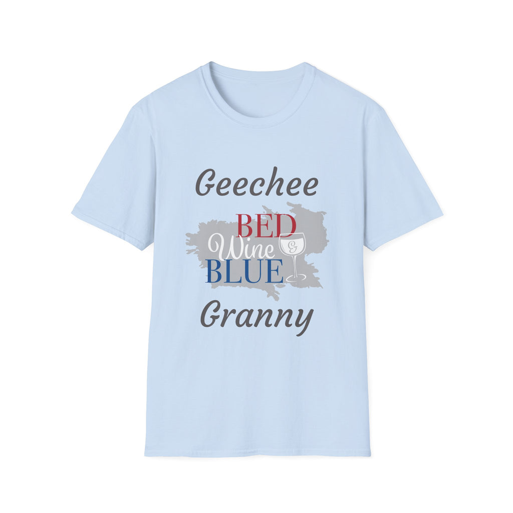 T-Shirt — Geechee Bed Wine & Blue Granny Graphic Tee