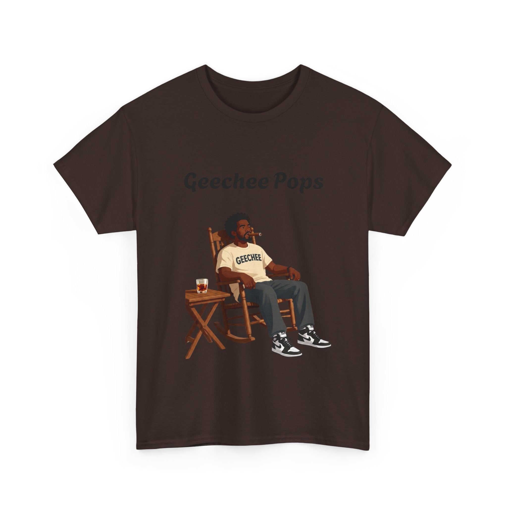 Geechee Pops T‑Shirt — Vintage Rocking Chair Graphic Tee