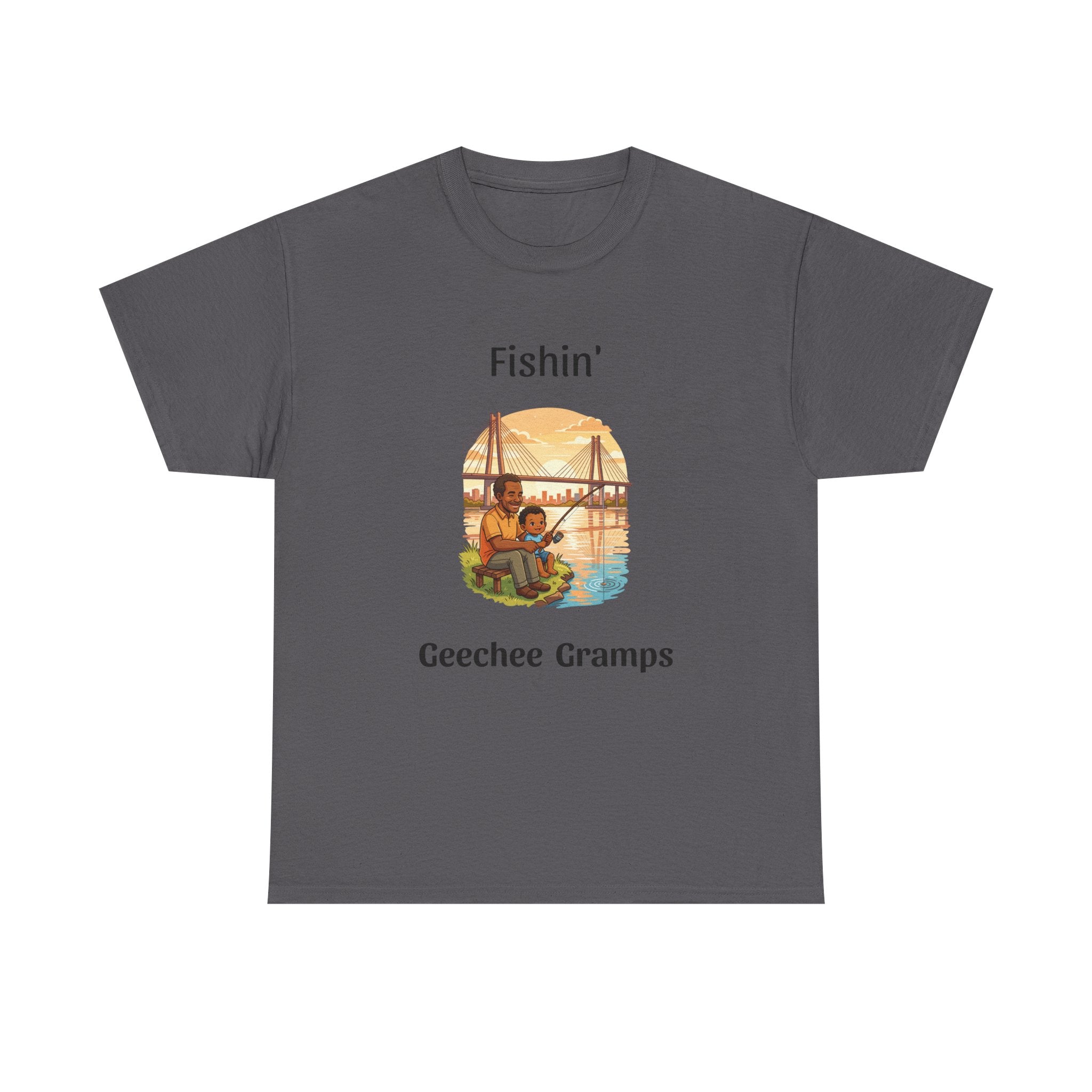 Fishin' Geechee Gramps T-Shirt – Grandpa Fishing Vintage Sunset Tee
