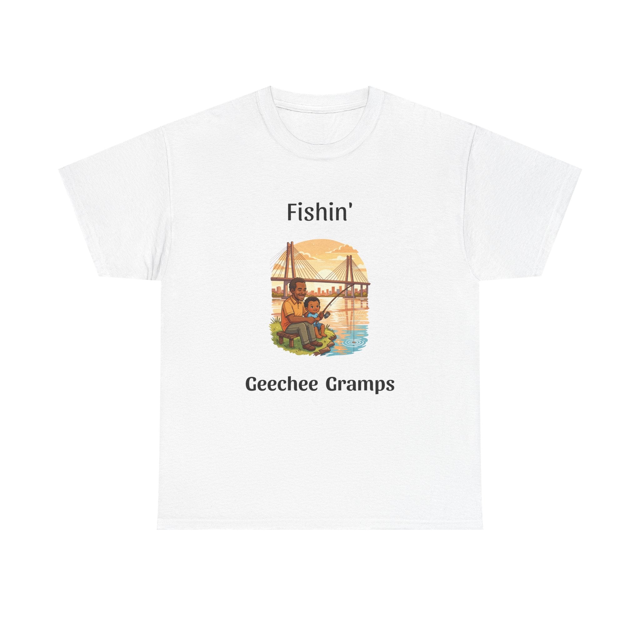 Fishin' Geechee Gramps T-Shirt – Grandpa Fishing Vintage Sunset Tee