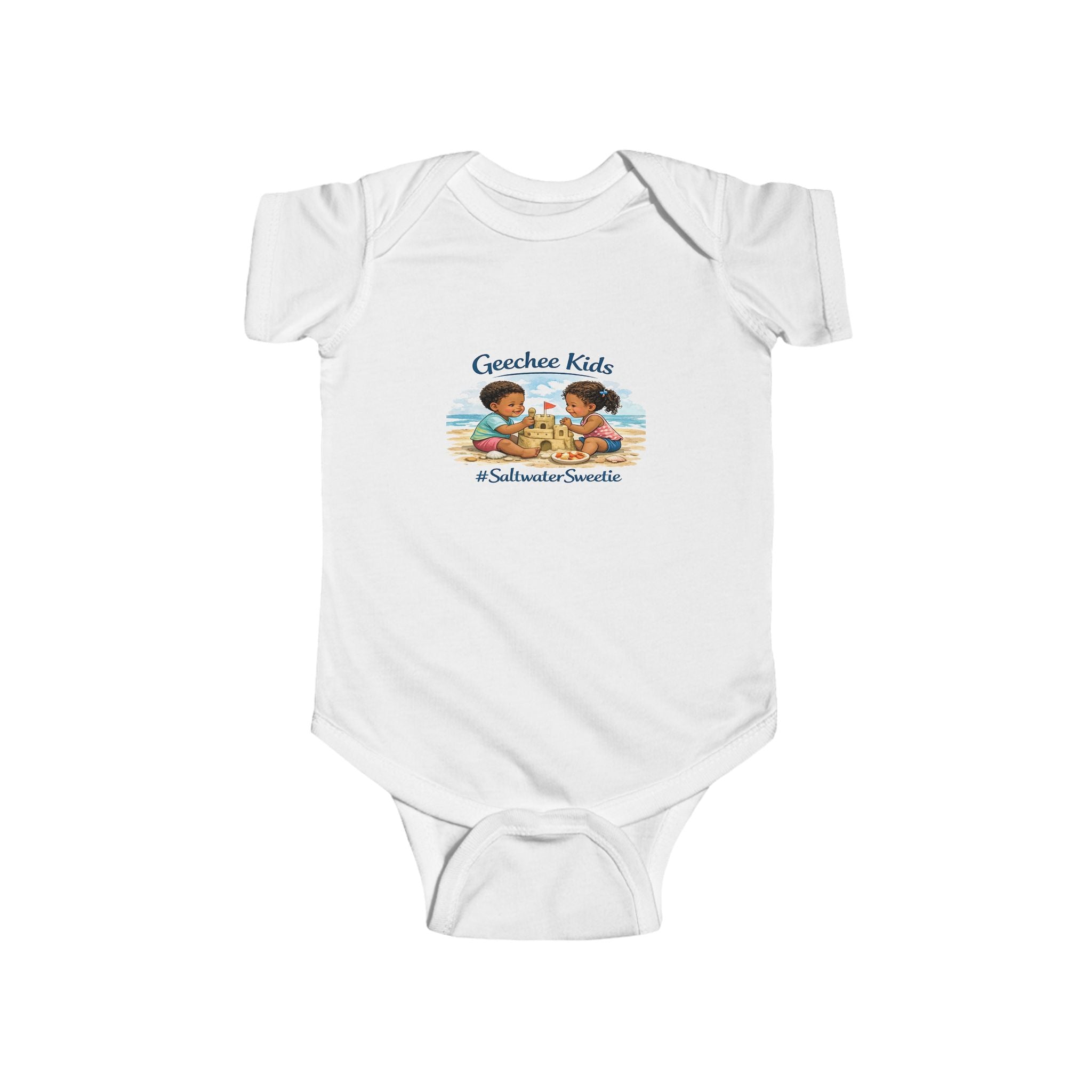 Infant Bodysuit - 'Greechee Kids' Beach Illustration with #SaltwaterSmile