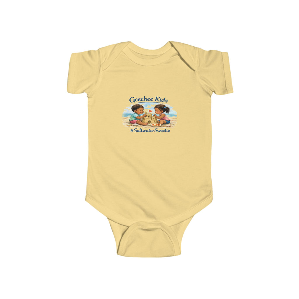 Infant Bodysuit - 'Greechee Kids' Beach Illustration with #SaltwaterSmile