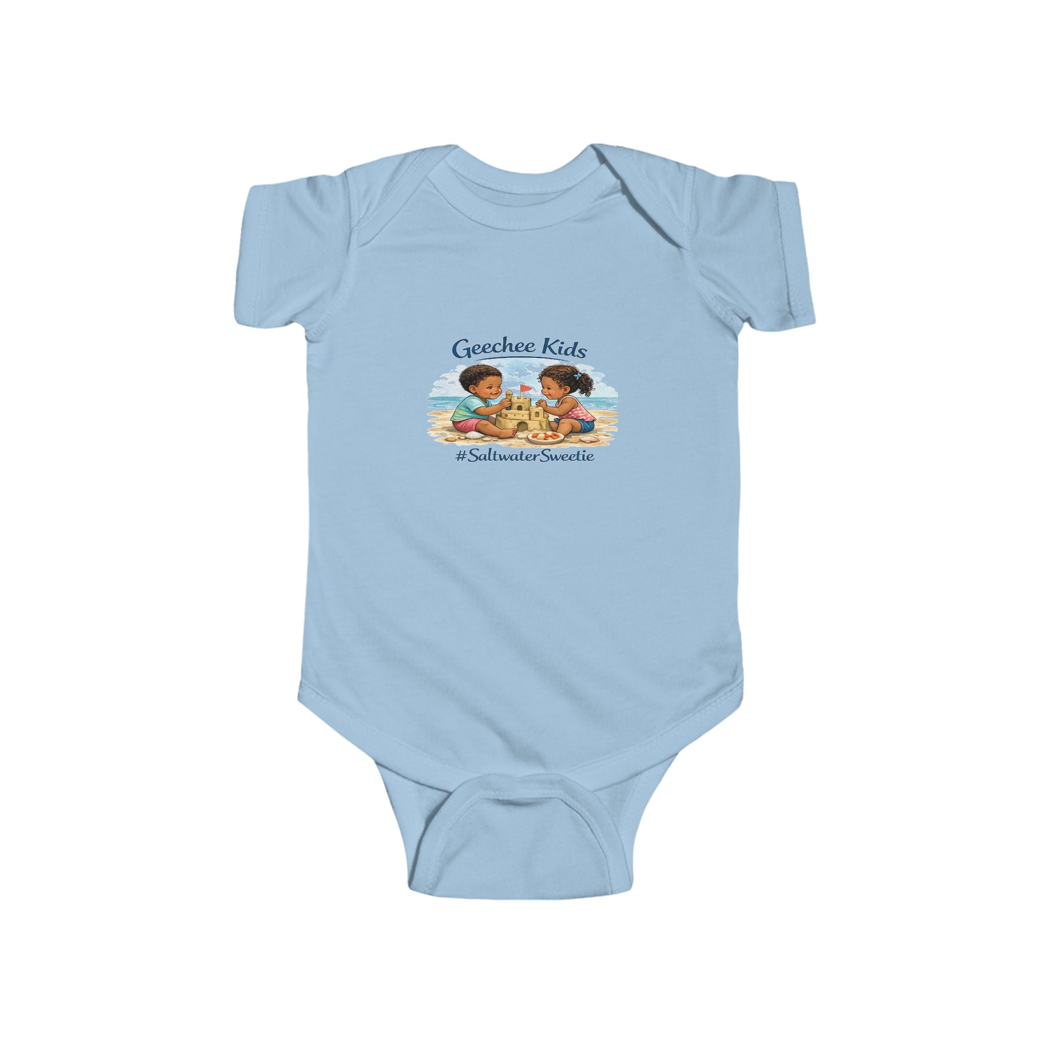 Infant Bodysuit - 'Greechee Kids' Beach Illustration with #SaltwaterSmile