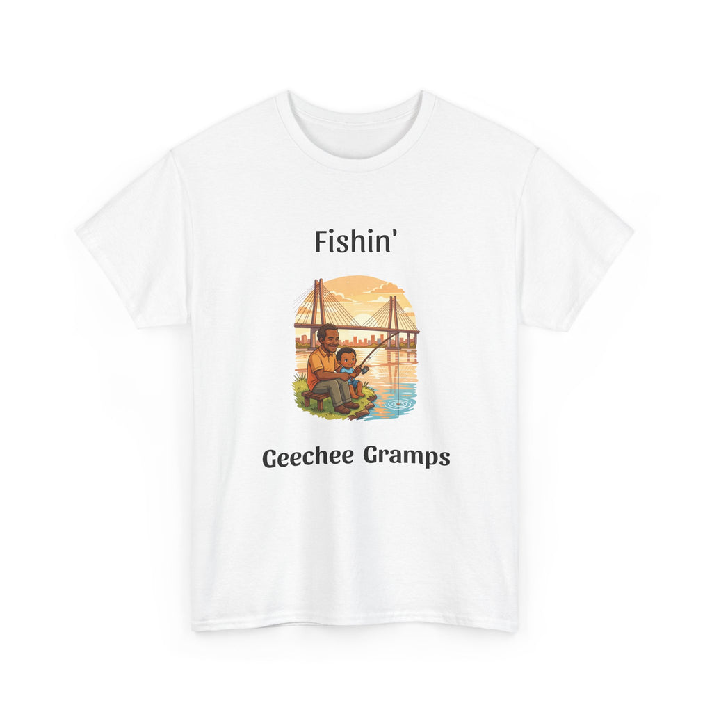 Fishin' Geechee Gramps T-Shirt – Grandpa Fishing Vintage Sunset Tee